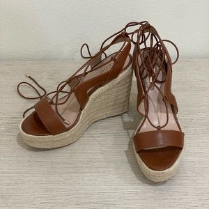 Brown Aldo Lace Up Wedges
